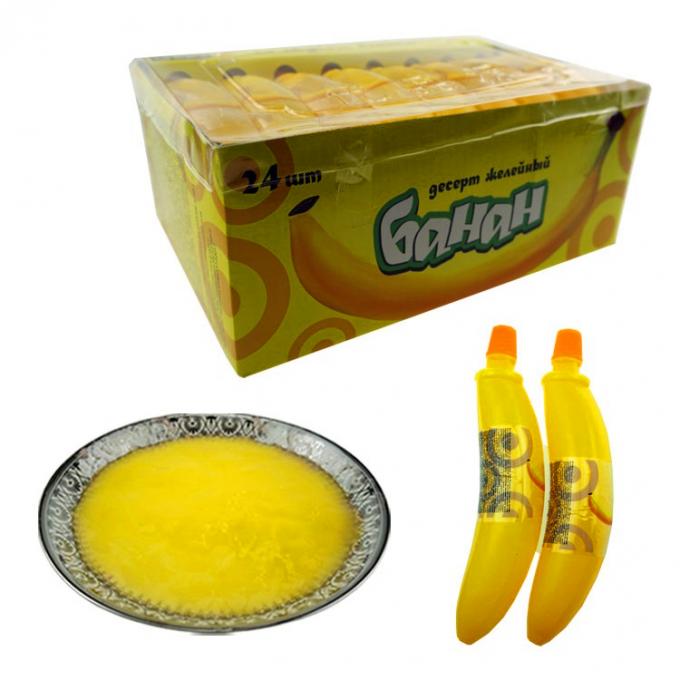 De banaan vormde Geassorteerde Gelatine-achtige de Snoepjes Vloeibare Fruitige Banketbakkerij van het Fruitsuikergoed